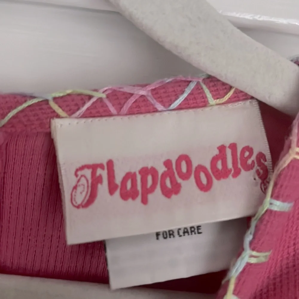90’s Vintage Flapdoodles Dress Waffle Flower Embroidery